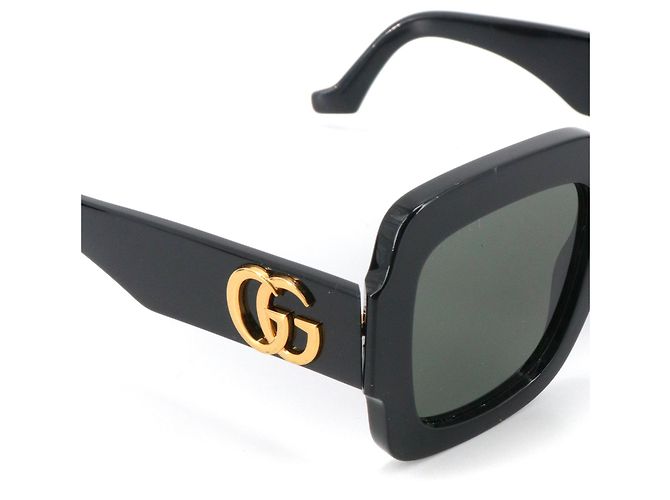 Occhiali da sole GG Gucci in plastica nera Nero - vista 3