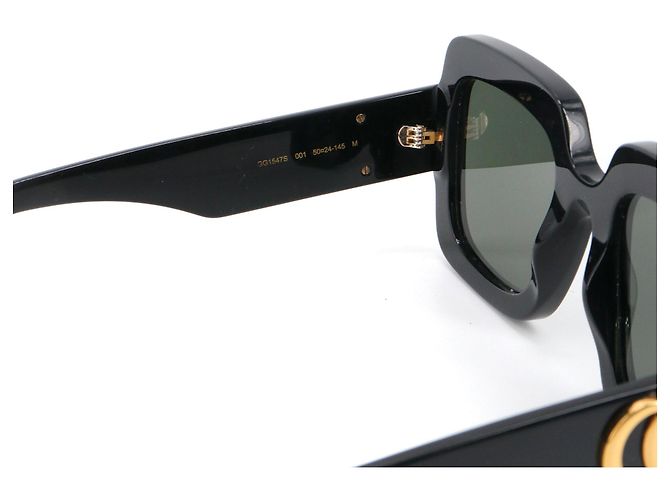 Occhiali da sole GG Gucci in plastica nera Nero - vista 4