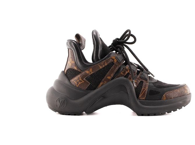 LOUIS VUITTON - Sneakers Archlight Louis Vuitton in pelle e tela monogrammata (T37.5) Nero - vista 2