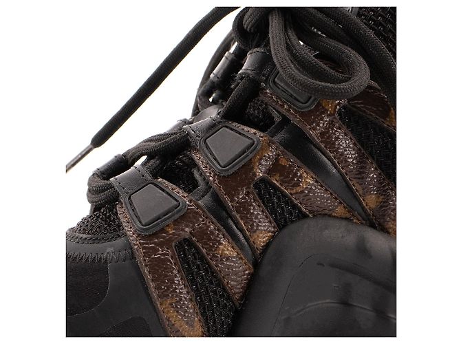 LOUIS VUITTON - Sneakers Archlight Louis Vuitton in pelle e tela monogrammata (T37.5) Nero - vista 6