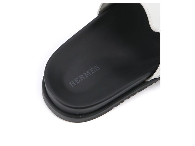 Kelly HERMÈS - Sandali Empire Hermès in pelle bianca (T38,5) Bianco - vista 5