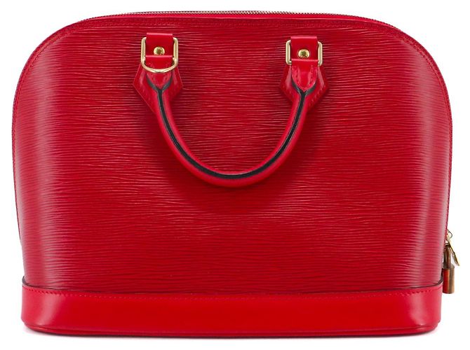 LOUIS VUITTON - Borsa Louis Vuitton Alma PM in pelle Epi rossa Rosso - vista 3