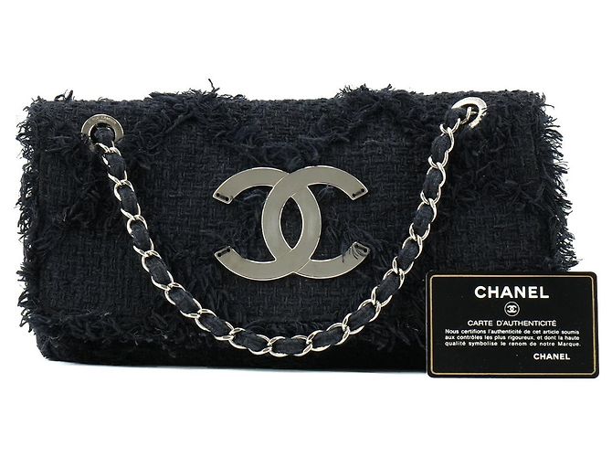 CHANEL - Borsa a spalla Chanel Natura in tweed blu navy - vista 10