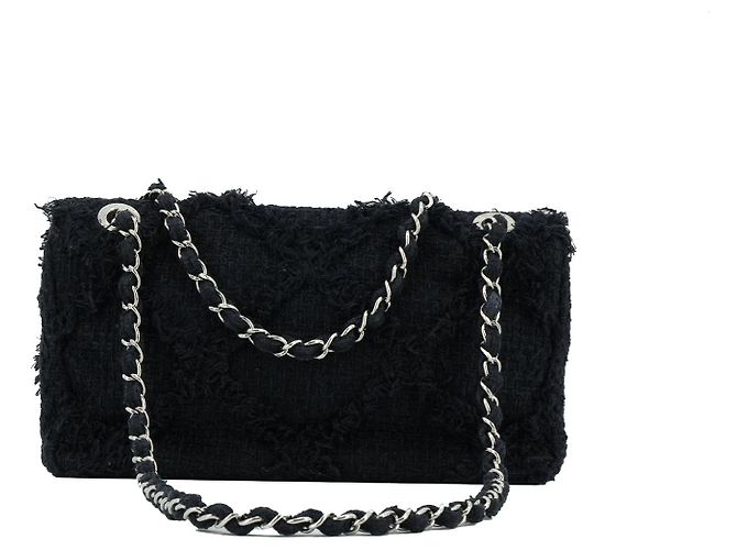 CHANEL - Borsa a spalla Chanel Natura in tweed blu navy - vista 3