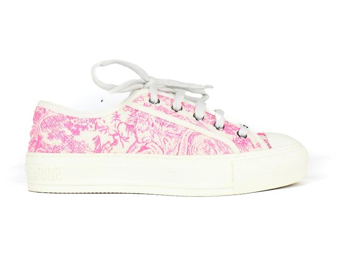 DIOR - Sneakers Walk'N Dior in tela bianca e rosa (T35) Bianco - vista 3