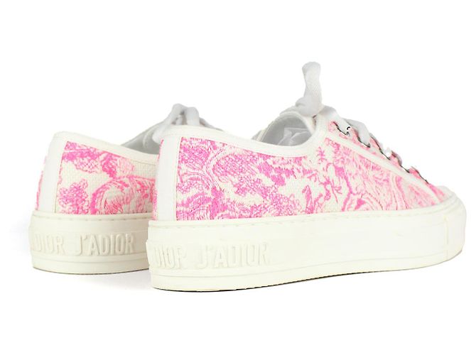 DIOR - Sneakers Walk'N Dior in tela bianca e rosa (T35) Bianco - vista 4