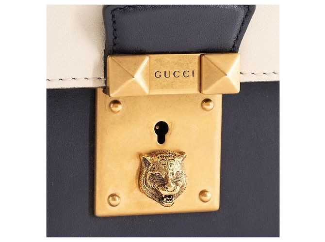 GUCCI - Borsa a spalla Cat Lock Gucci in pelle decorata con ricami Multicolore - vista 6