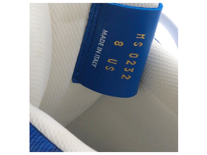 LOUIS VUITTON - Sneakers Air Force One Louis Vuitton x Nike in pelle bianca e blu (T41) - vista 10