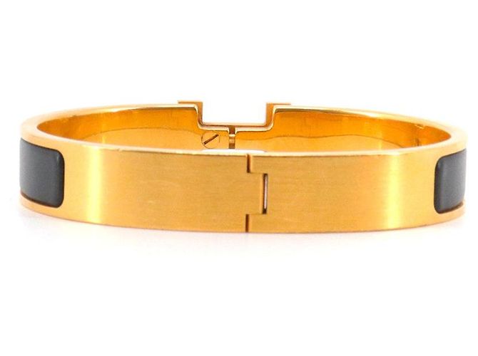 HERMÈS - Bracciale Clic H di Hermès in smalto nero (T5) - vista 3
