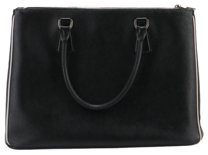 PRADA - Borsa Galleria Prada in pelle nera grana Nero - vista 3