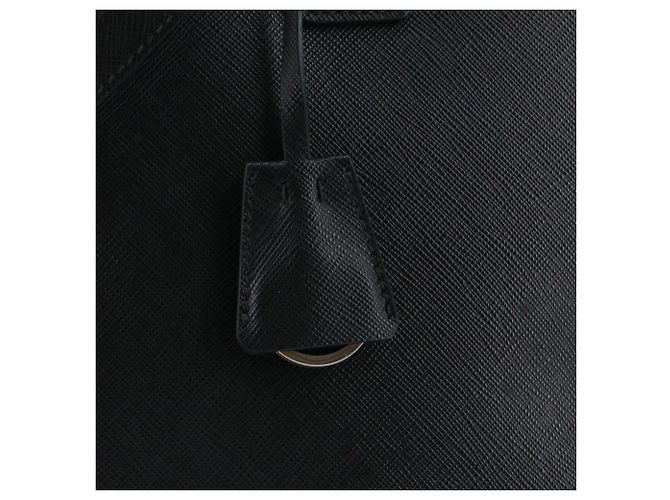 PRADA - Borsa Galleria Prada in pelle nera grana Nero - vista 7