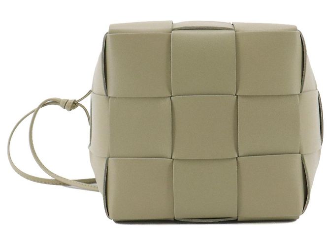 BOTTEGA VENETA - Borsa a spalla Bucket Cassette in pelle verde mare - vista 3