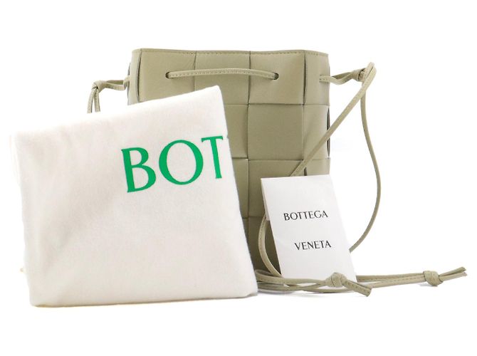 BOTTEGA VENETA - Borsa a spalla Bucket Cassette in pelle verde mare - vista 5