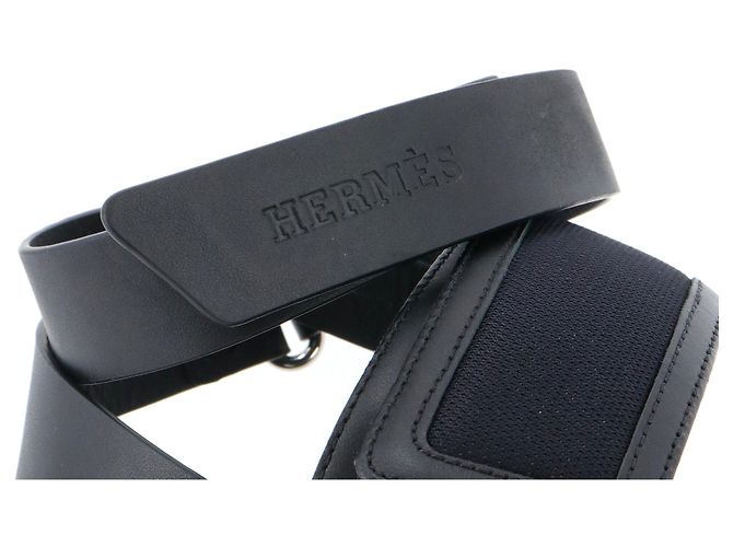 HERMÈS - Sandali Hermès Geek in pelle nera (Taglia 38) Nero - vista 4