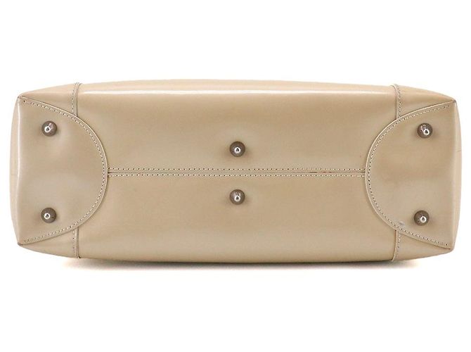 DIOR - Borsa a spalla Lady Perla Dior in pelle verniciata beige - vista 3