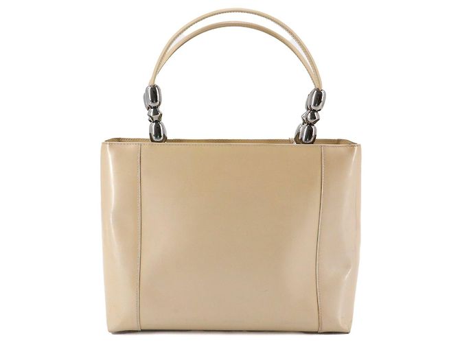 DIOR - Borsa a spalla Lady Perla Dior in pelle verniciata beige - vista 4