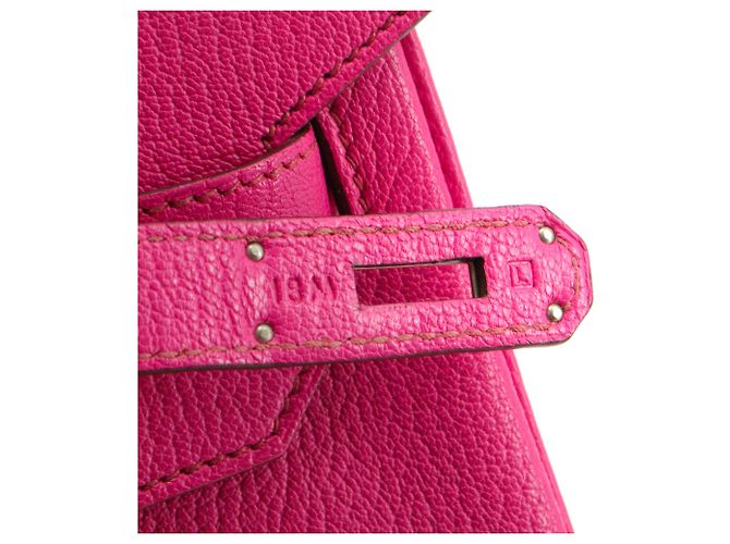 HERMÈS - Borsa Hermès Haut à Courroie 30 in pelle granata fucsia Rosa - vista 10