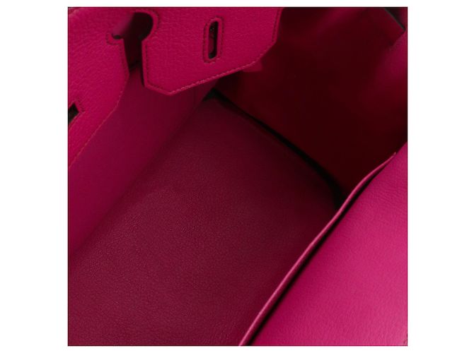 HERMÈS - Borsa Hermès Haut à Courroie 30 in pelle granata fucsia Rosa - vista 11