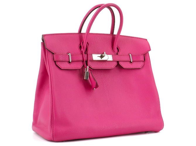 HERMÈS - Borsa Hermès Haut à Courroie 30 in pelle granata fucsia Rosa - vista 2
