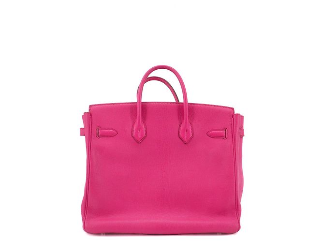 HERMÈS - Borsa Hermès Haut à Courroie 30 in pelle granata fucsia Rosa - vista 3