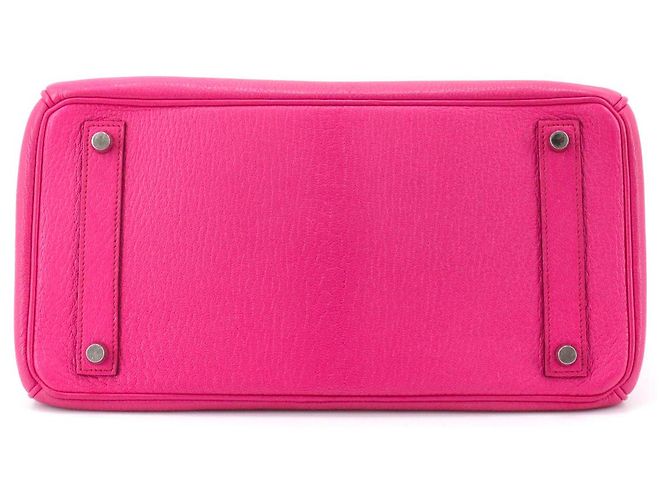 HERMÈS - Borsa Hermès Haut à Courroie 30 in pelle granata fucsia Rosa - vista 4