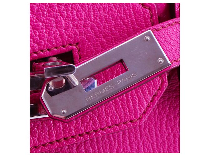 HERMÈS - Borsa Hermès Haut à Courroie 30 in pelle granata fucsia Rosa - vista 7