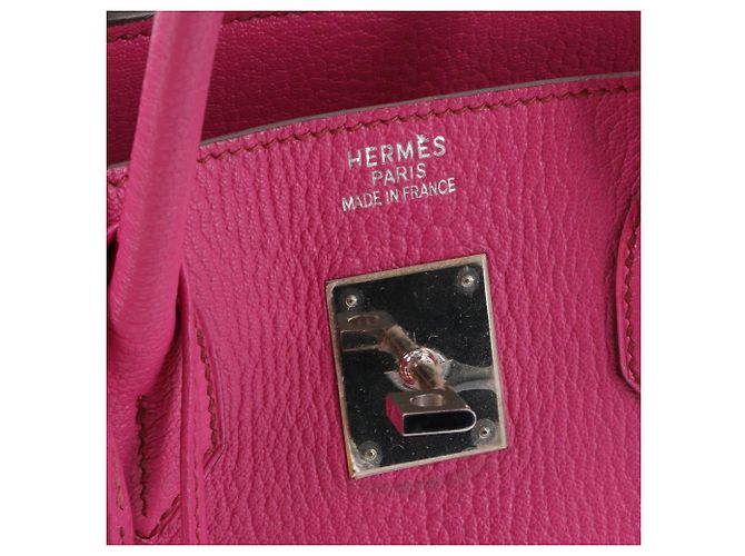 HERMÈS - Borsa Hermès Haut à Courroie 30 in pelle granata fucsia Rosa - vista 8