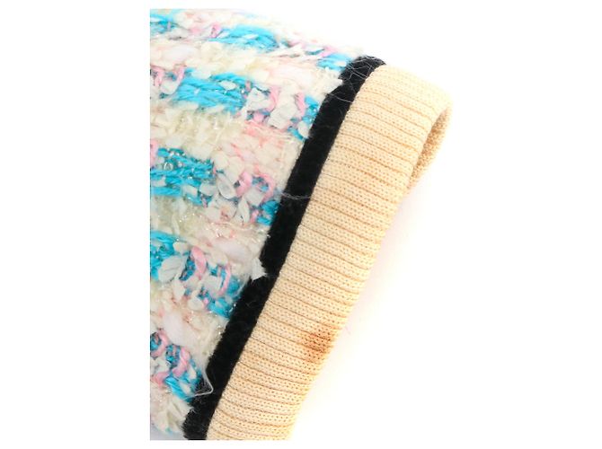 CHANEL - Completo giacca e gonna Chanel in tweed blu e avorio (36) Beige - vista 7