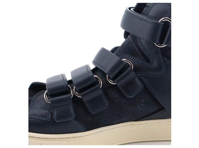 LOUIS VUITTON - Sneakers alte Louis Vuitton in pelle blu navy (T41.5) - vista 5
