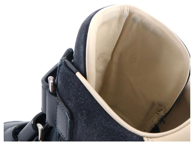 LOUIS VUITTON - Sneakers alte Louis Vuitton in pelle blu navy (T41.5) - vista 7