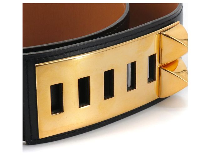 HERMÈS - Hermès Collier de Chien Gürtel aus schwarzem Leder (T70) - Ansicht 4