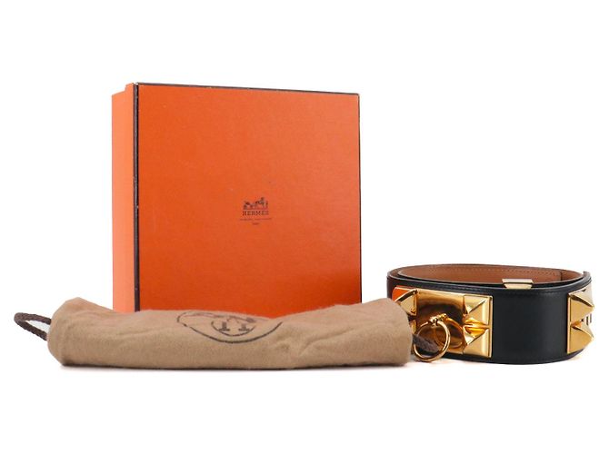 HERMÈS - Hermès Collier de Chien Gürtel aus schwarzem Leder (T70) - Ansicht 8
