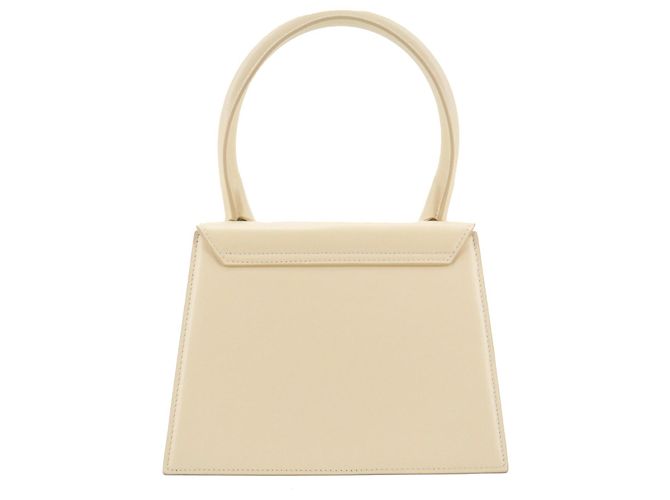 JACQUEMUS - Borsa a spalla Jacquemus Grand Chiquito in pelle beige - vista 3