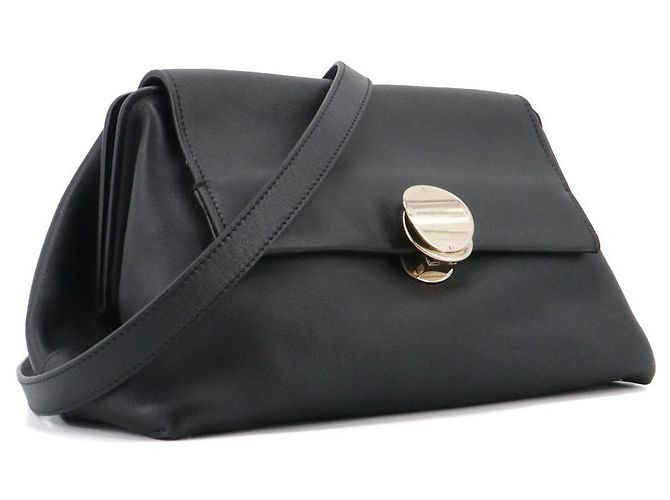 CHLOÉ - Borsa a spalla Chloé Penelope Clutch in pelle nera liscia Nero - vista 2