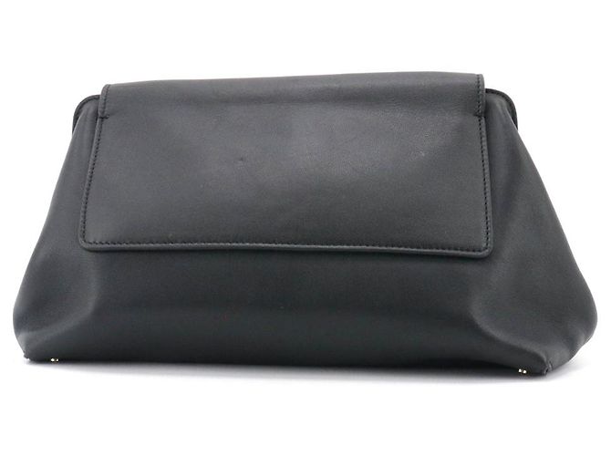 CHLOÉ - Borsa a spalla Chloé Penelope Clutch in pelle nera liscia Nero - vista 3