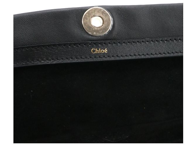 CHLOÉ - Borsa a spalla Chloé Penelope Clutch in pelle nera liscia Nero - vista 6