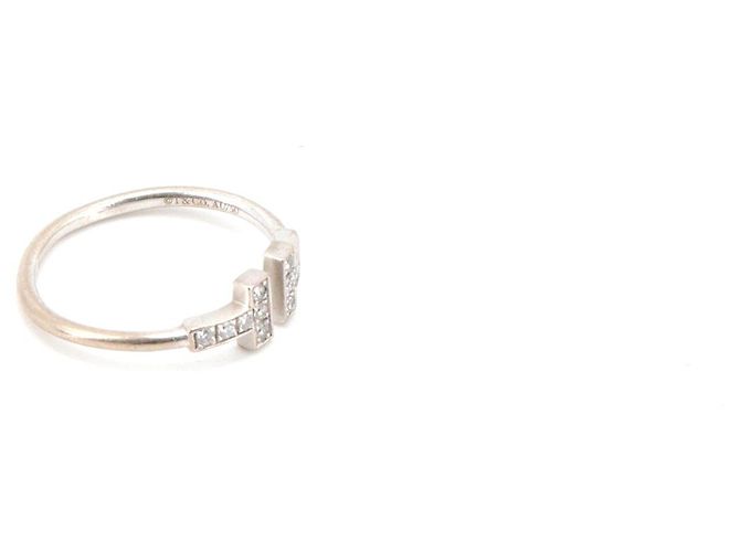 TIFFANY & CO - Tiffany & Co Drahtring aus Weißgold mit Diamanten (T55) Silber - Ansicht 3