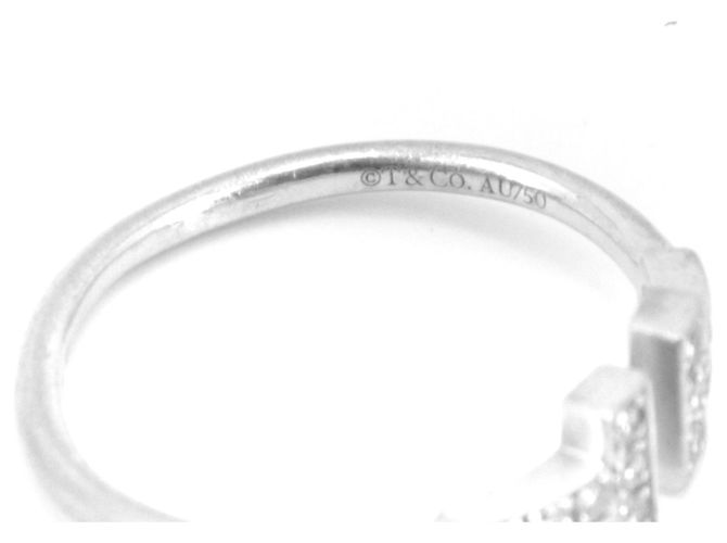 TIFFANY & CO - Tiffany & Co Drahtring aus Weißgold mit Diamanten (T55) Silber - Ansicht 4