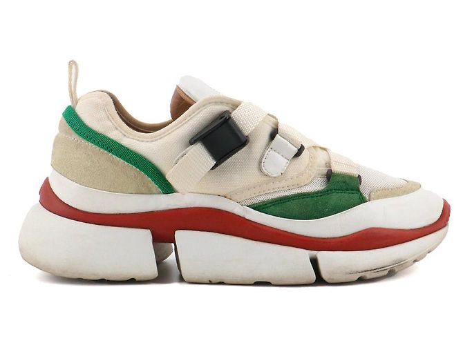 CHLOÉ - Sonnie Chloé Sneaker aus beigem Leder (T37) - Ansicht 2