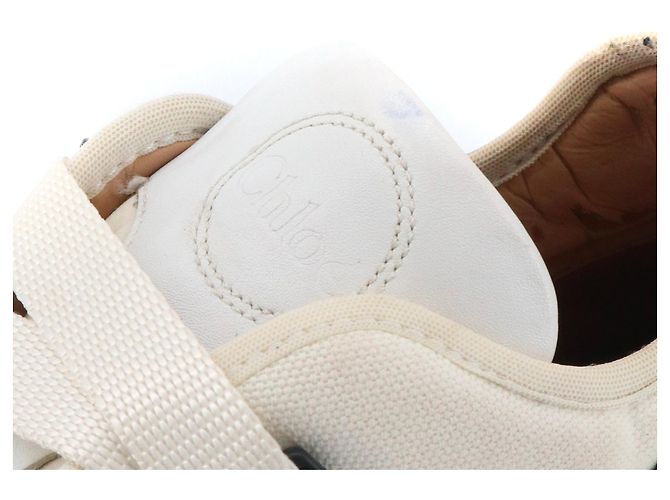 CHLOÉ - Sonnie Chloé Sneaker aus beigem Leder (T37) - Ansicht 4