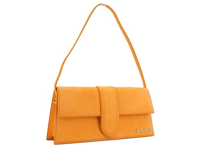 JACQUEMUS - Borsa a spalla lunga Jacquemus Bambino in nubuck albicocca Arancione - vista 2
