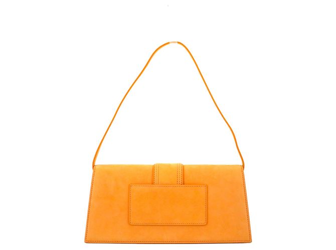 JACQUEMUS - Borsa a spalla lunga Jacquemus Bambino in nubuck albicocca Arancione - vista 3