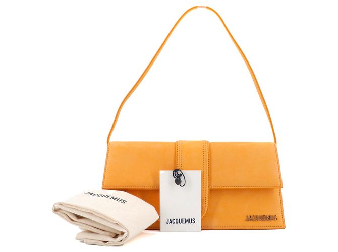 JACQUEMUS - Borsa a spalla lunga Jacquemus Bambino in nubuck albicocca Arancione - vista 8