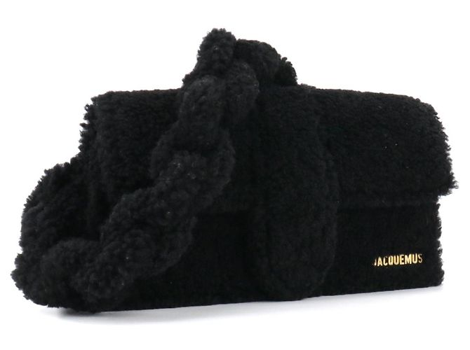 JACQUEMUS - Borsa a spalla Jacquemus Le Bambidou in lana bouclé nera Nero - vista 2