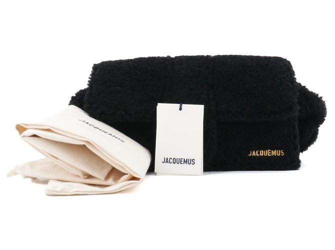 JACQUEMUS - Borsa a spalla Jacquemus Le Bambidou in lana bouclé nera Nero - vista 8