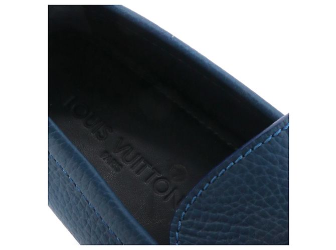 LOUIS VUITTON - Mocassini Hockenheim Louis Vuitton in pelle blu grana (Taglia 39) - vista 5
