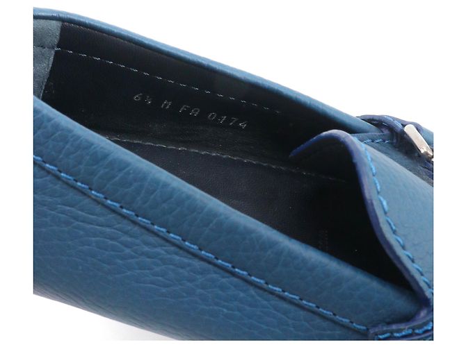 LOUIS VUITTON - Mocassini Hockenheim Louis Vuitton in pelle blu grana (Taglia 39) - vista 6