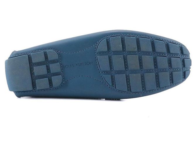 LOUIS VUITTON - Mocassini Monte Carlo di Louis Vuitton in pelle blu (T40) - vista 3