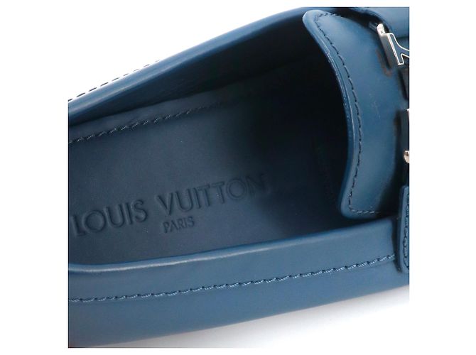 LOUIS VUITTON - Mocassini Monte Carlo di Louis Vuitton in pelle blu (T40) - vista 5