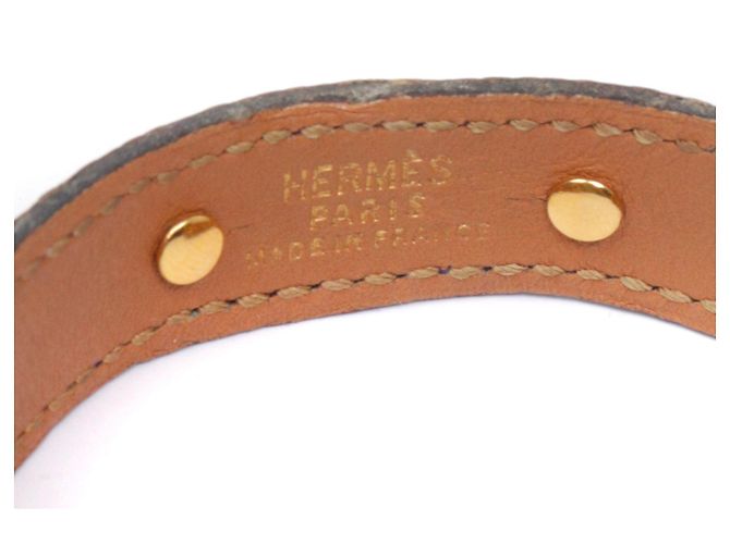 HERMÈS - Bracciale Agatha Hermès in pelle grana blu navy (T1) Nero - vista 5